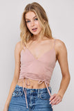 Ruched Knit Tank Top- Blush