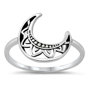 Sterling Silver Ring- Crescent Moon