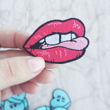 Lips Embroidered Iron On Patch