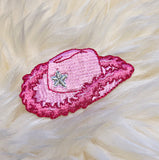 Cowgirl Hat Patch- Pink