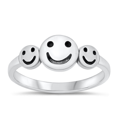 Sterling Silver Ring- Happy Faces