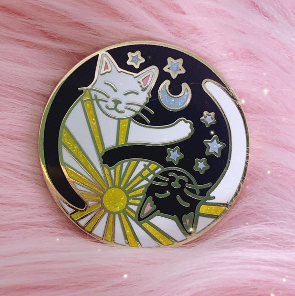 Yin & Yang Cats Enamel Pin