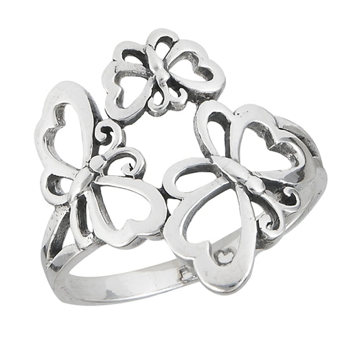 Sterling Silver Ring- Large Butterfly Family Ring