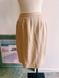 Tan Silk Midi Skirt