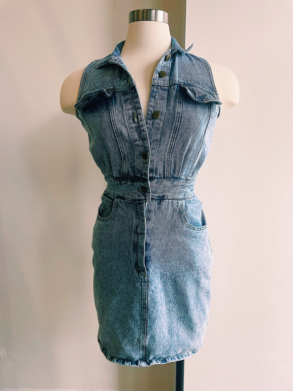 Vintage Denim Button Up Dress