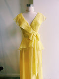 Yellow Tiered Ruffled Dress