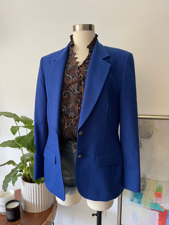 Vintage Royal Blue Pendleton Blazer- size 10