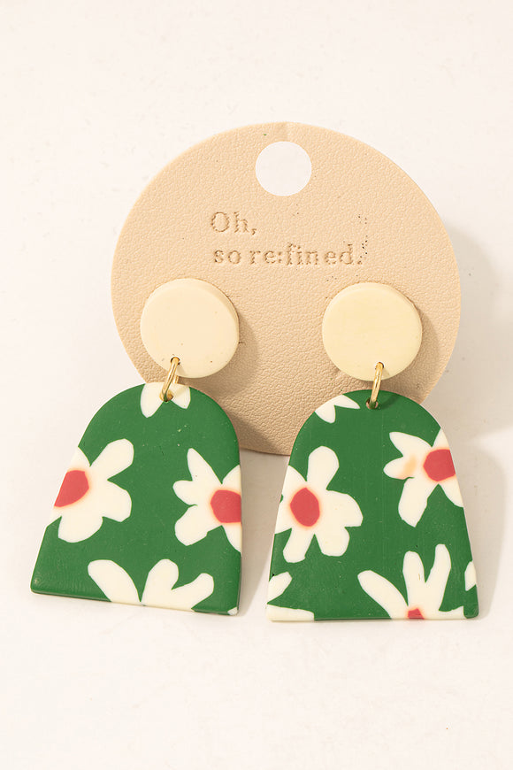 Earrings- Clay Flower Drop Earrings