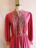 Vintage Jane Baar Blush Lace Trim Dress