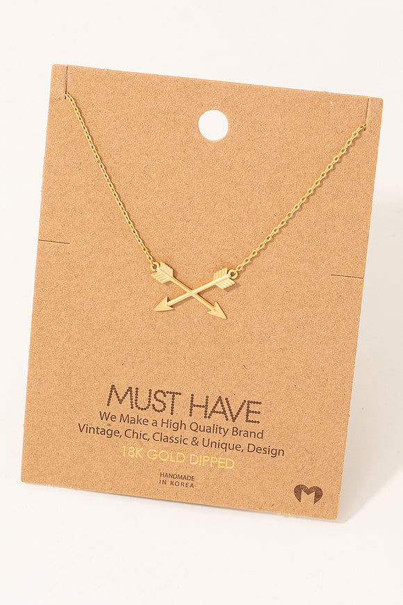 Must Have- Crossed Arrow Necklace