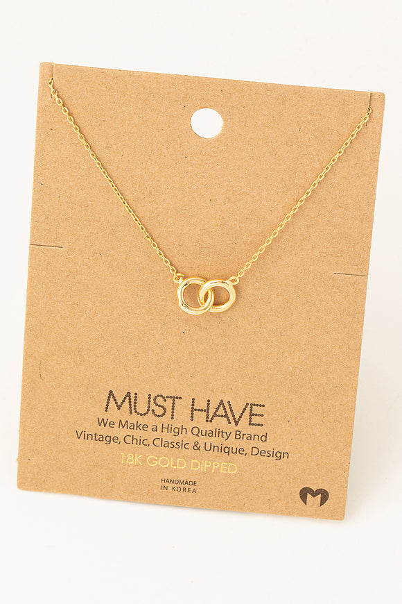 Must Have Necklace- Dual Circle- Gold