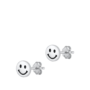 Sterling Silver Earrings- Smiley Faces
