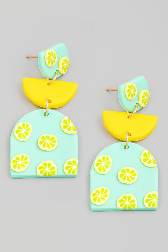 Earrings- Clay Lemondrop Dangles