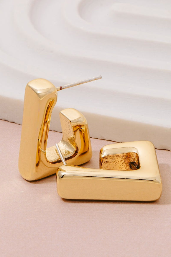 Earrings- Gold dipped Rectangular Hoops