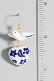 Ceramic Bird and Heart Dangles