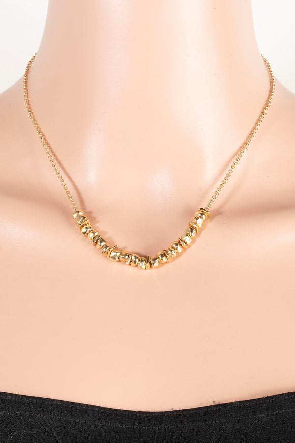 Mixed Metallic Beads Chain Necklace