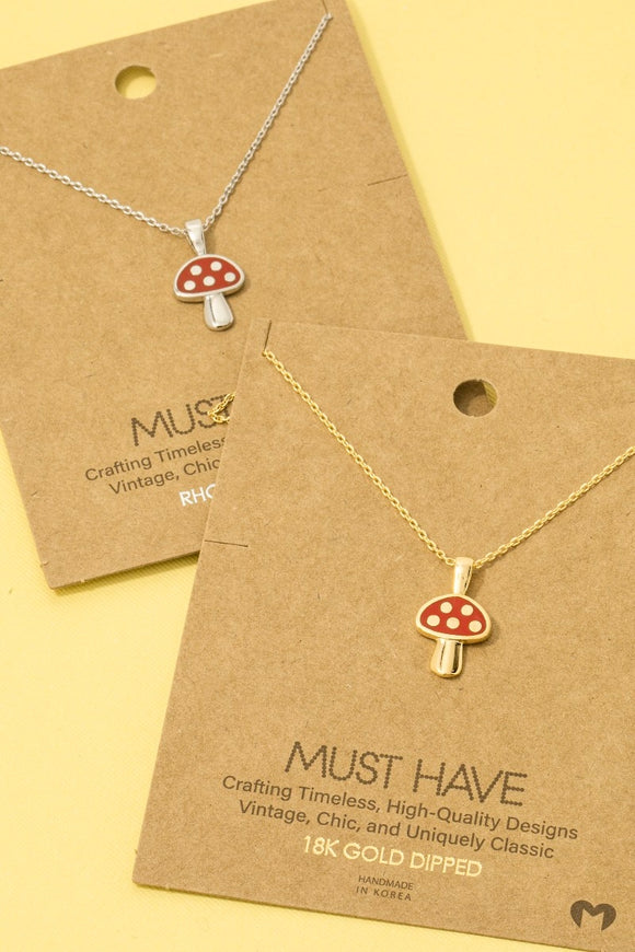 Must Have- Enamel Mushroom Necklace