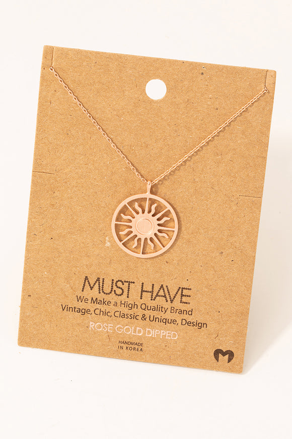 Must Have- Sun Coin Pendant Necklace