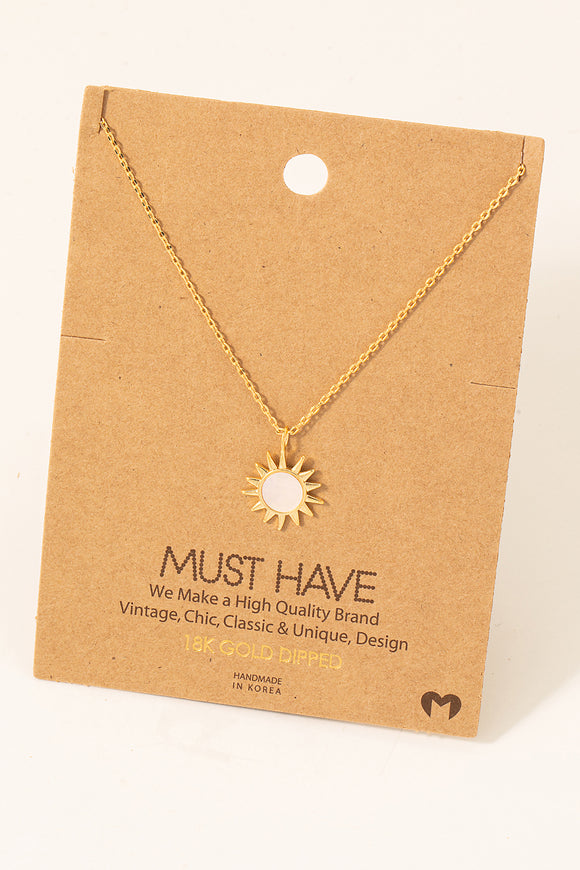 Must Have- Mother of Pearl Sun Necklace