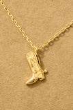 Must Have- Gold Dipped Cowboy Boots Pendant Necklace