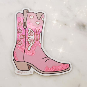 Cowgirl Boot Sticker, Glitter – Olde Fields Clothing Co.