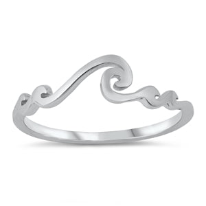 Waves Silver Ring