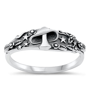 Mushroom Garden Silver Ring