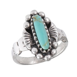 Sterling Silver Ring- Synthetic Turquoise