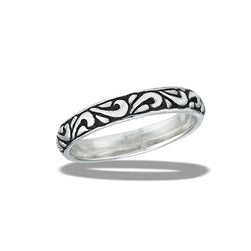 Sterling Silver Ring- Solid Interwoven Vine Band