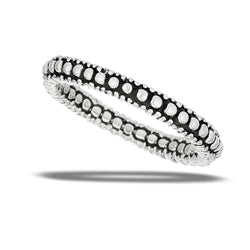 Sterling Silver Ring- Triple Beaded Band