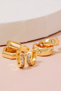 Earrings- Gold Dipped CZ Hoop Set
