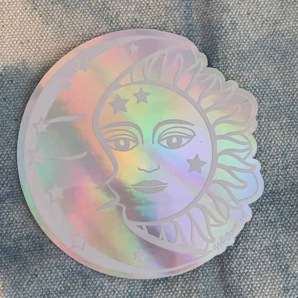 Sun & Moon Sticker - Holographic