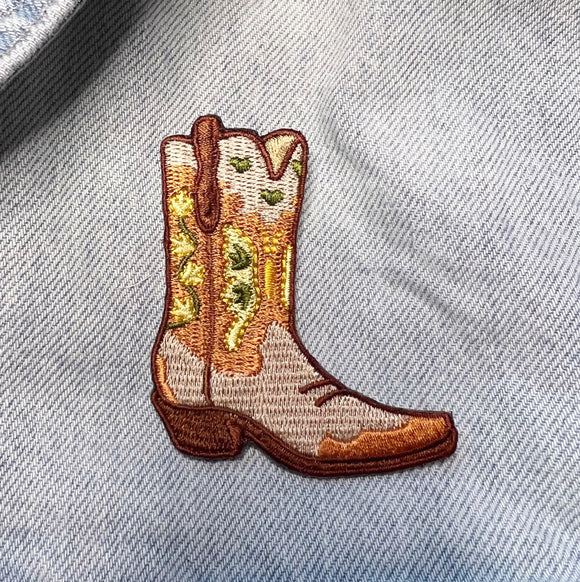 Cowgirl Boot Patch- Tan