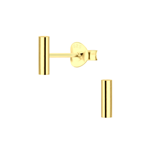 Gold Plated Sterling Silver Studs- Medium Bars