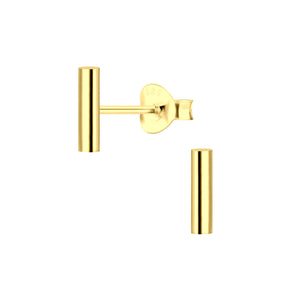 Gold Plated Sterling Silver Studs- Long Bars