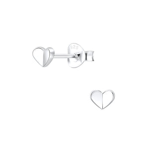 Sterling Silver Studs- Tiny folded hearts