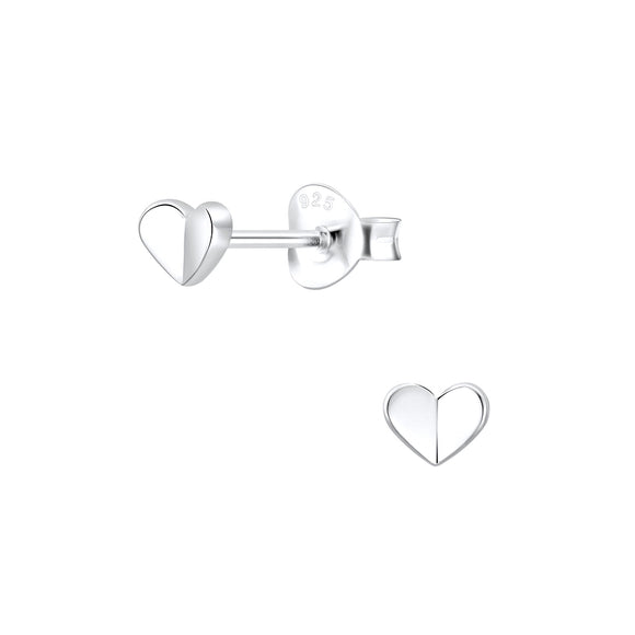 Sterling Silver Studs- Tiny folded hearts