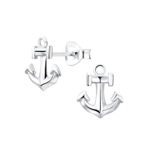 Sterling Silver Earrings- Large Anchor
