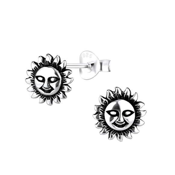 Sterling Silver Studs- Detailed Sun