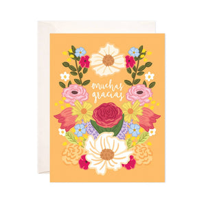 Floral Muchas Gracias Greeting Card