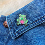 Frog and Strawberry Enamel Pin