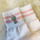 Embroidered Cactus Ankle Socks