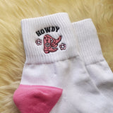 Embroidered Howdy Cowgirl Ankle Socks