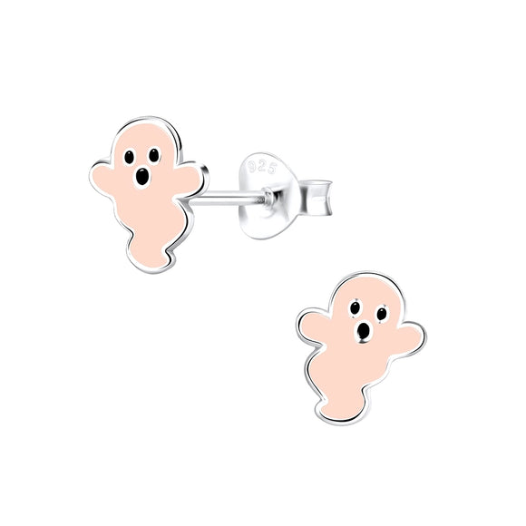 Sterling Silver Ghost Stud Earrings