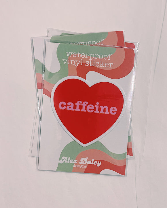 Caffeine Heart Sticker