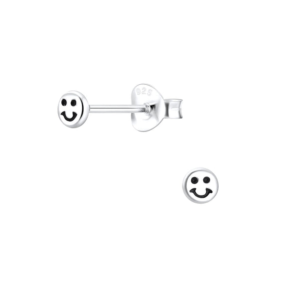 Sterling Silver Earrings- Tiny Smiley Faces