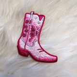 Cowgirl Boot Patch- Pink
