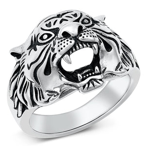 Sterling Silver Ring- Tiger Face