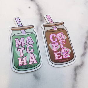 Iced Latte Stickers- Matcha or Iced Coffee