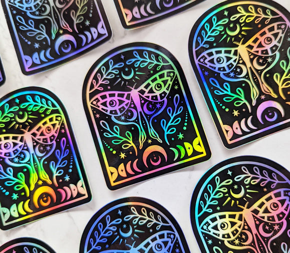 Luna Moth Holographic Sticker